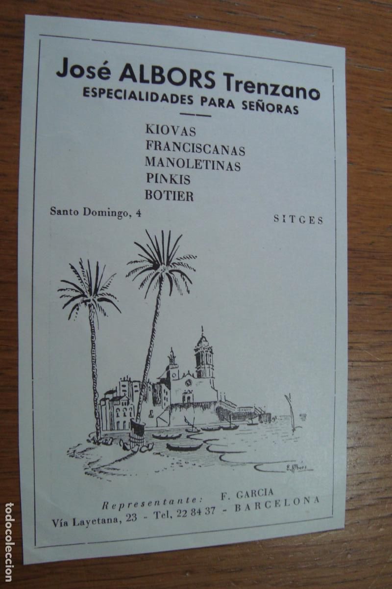 Cat&aacute;logos publicitarios: ANTIGUA PUBLICIDAD JOSE ALBORS TRENZANO. ESPECIALIDADES SE&Ntilde;ORAS. SITGES