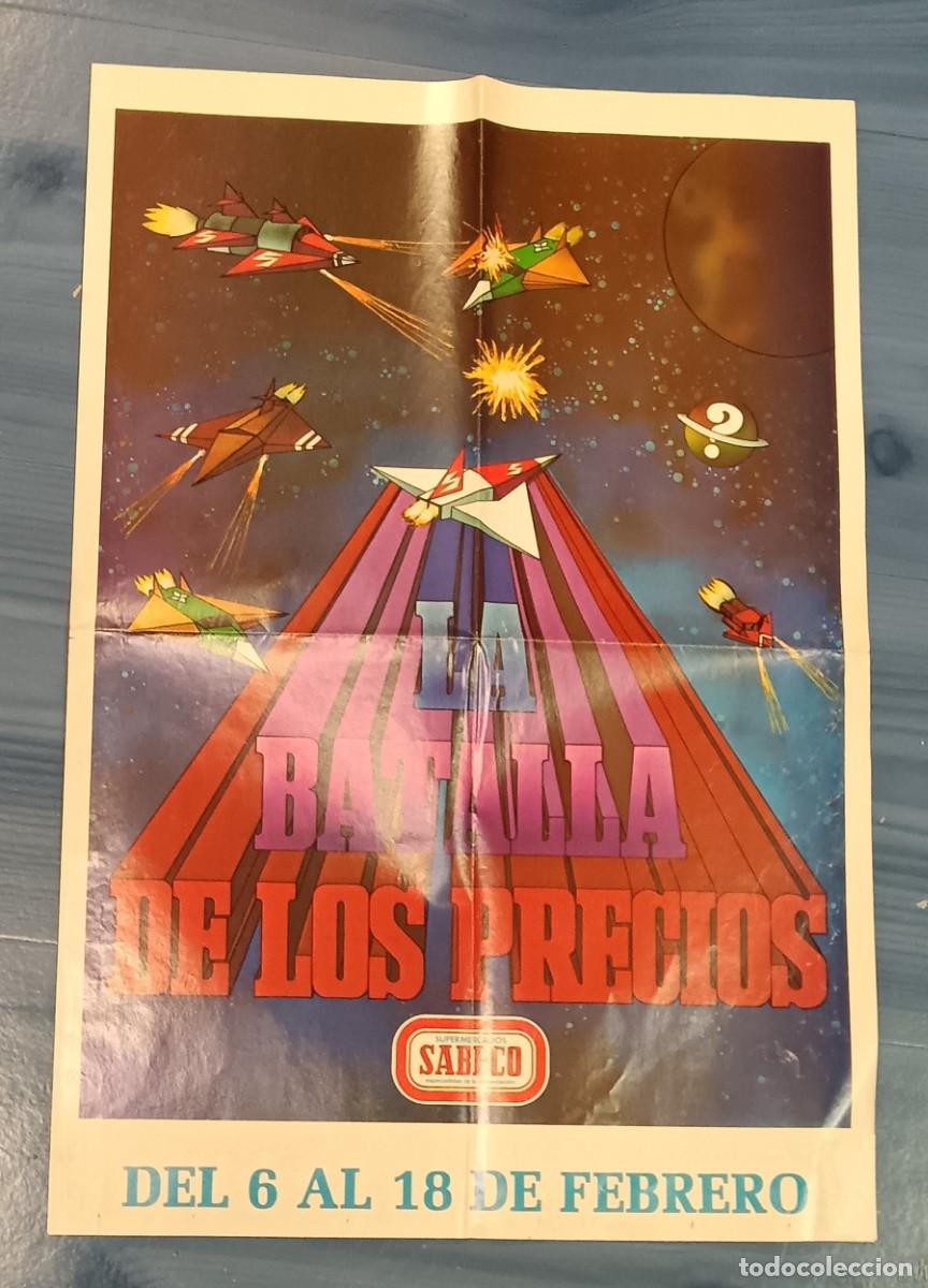 Cat&aacute;logos publicitarios: D&Iacute;PTICO PUBLICITARIO LA BATALLA DE LOS PRECIOS LA BATALLA DE LOS PLANETAS SABECO A&Ntilde;O 1981 45X31 CM.&Iacute;
