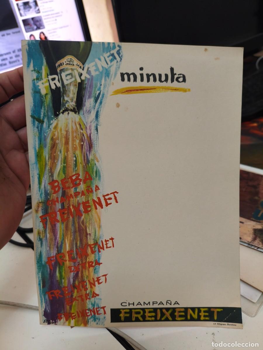 Cat&aacute;logos publicitarios: MINUTA. BEBA CHAMPA&Ntilde;A FREIXENET. (ILUSTRACI&Oacute;N DE JUAN DOMINGO). LIT. VILLAGRASA. 25 X 18,5 CM.