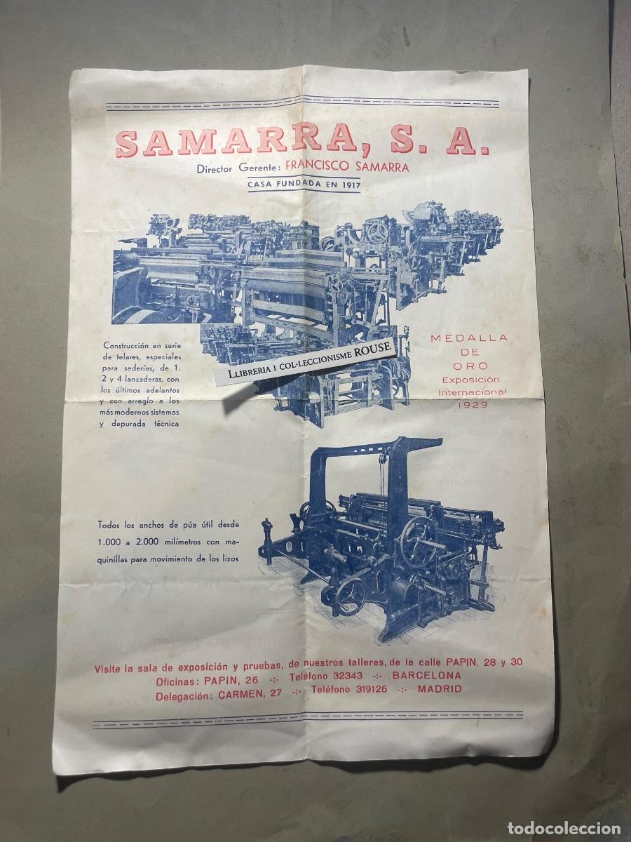 Cat&aacute;logos publicitarios: ANTIGUO CATALOGO - 1 HOJA - SAMARRA , S.A. DIRECTOR GERENTE FRANCISCO SAMARRA - BARCELONA - MADRID