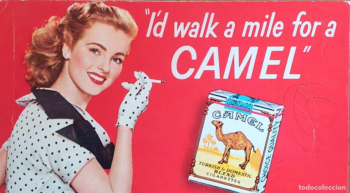 Cat&aacute;logos publicitarios: ANTIGUO PAPEL SECANTE DE PUBLICIDAD AMERICANO (CIGARRILLOS CAMEL )D&eacute;cada de los 40