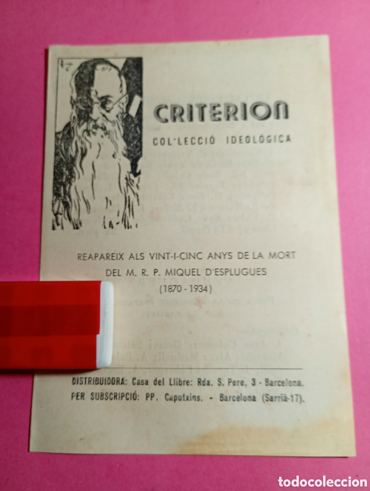 Cat&aacute;logos publicitarios: Lote Publicidad y Suscripci&oacute;n Revista CRITERION (1959) Basili de Rub&iacute; - Miquel d'Esplugues