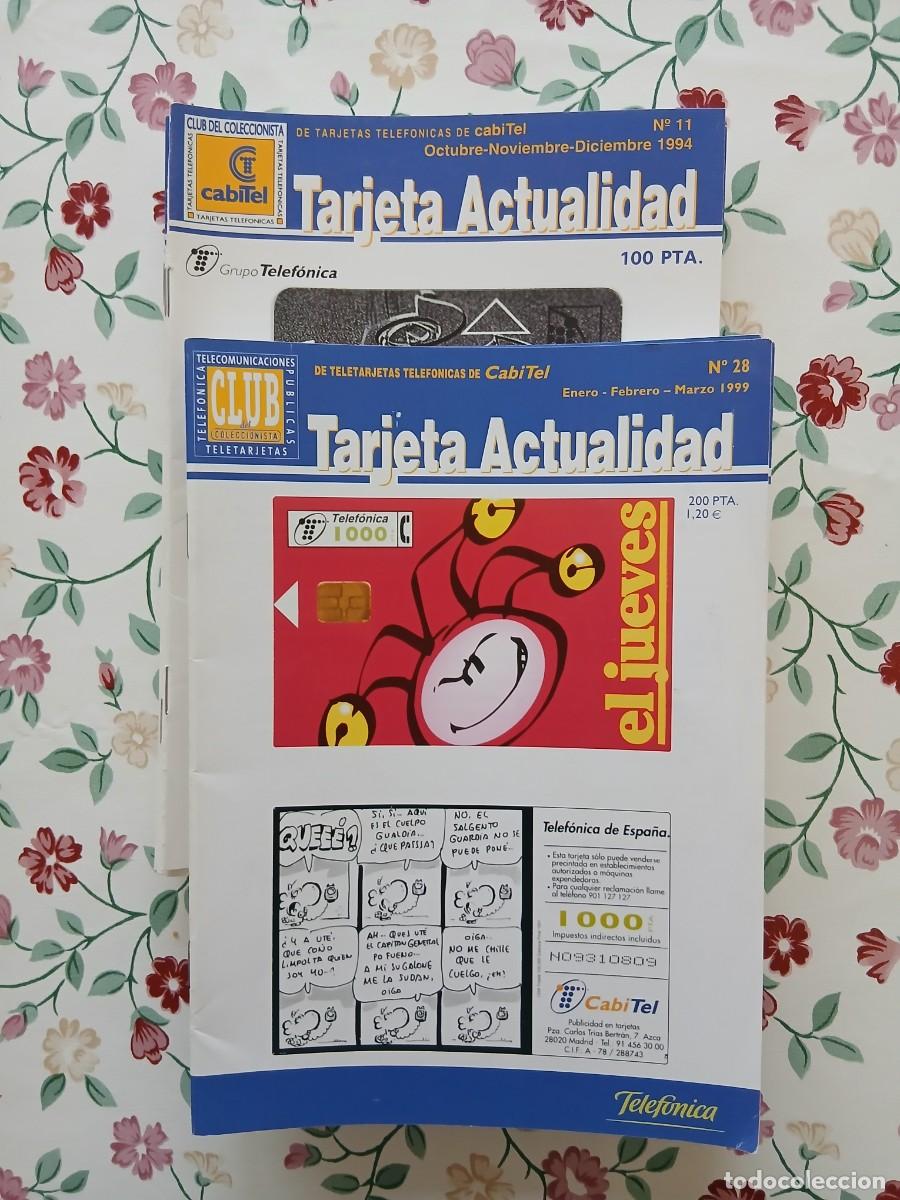 Cat&aacute;logos publicitarios: Libritos de la publicaci&oacute;n Tarjeta Actualidad entre los num 11 a 27 m&aacute;s 9 de Cabitel num. 28 al 36