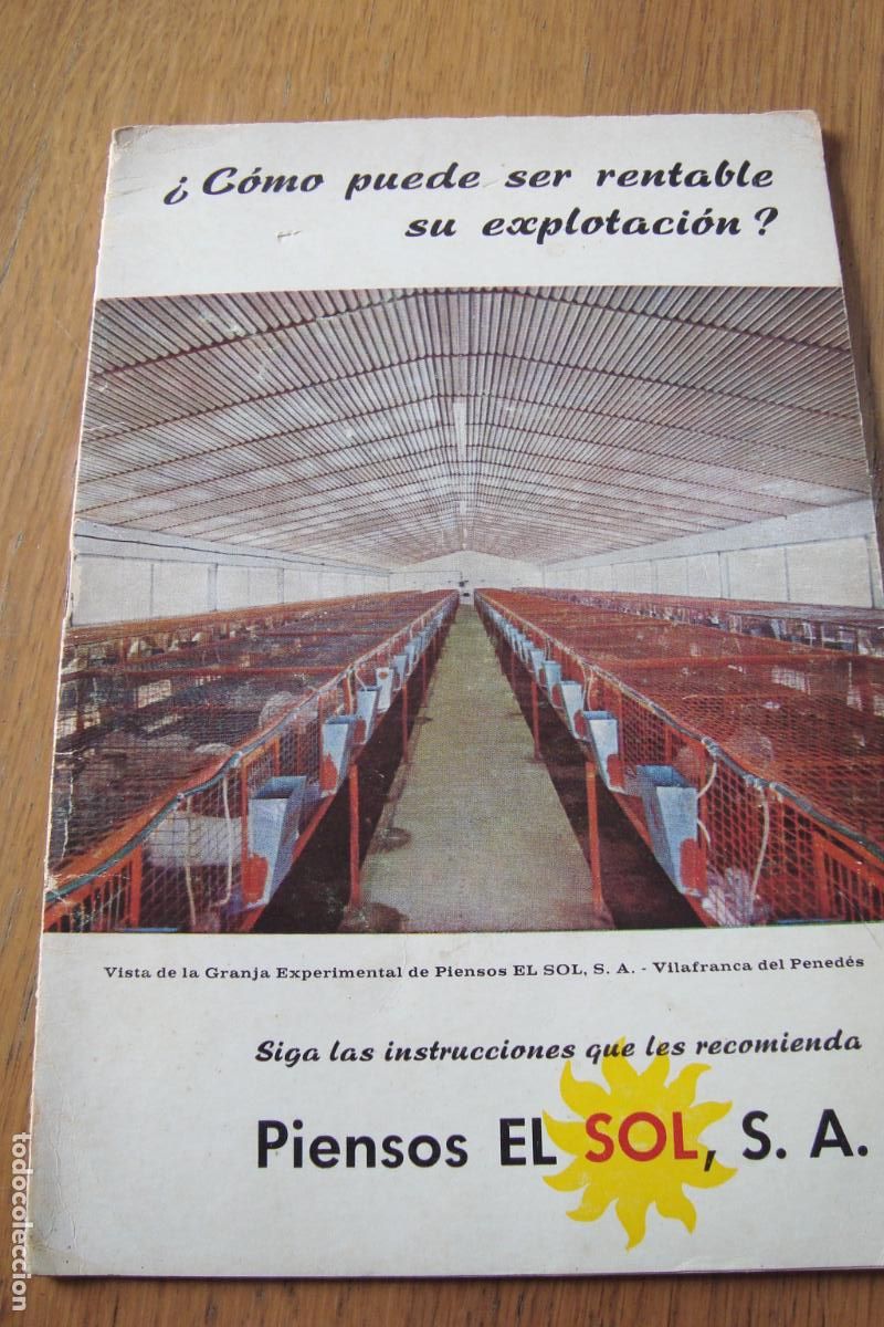 Cat&aacute;logos publicitarios: ANTIGUO FOLLETO GRANJA EXPERIMENTAL DEL PIENSOS EL SOL. VILAFRANCA PENEDES 1973. CONEJOS