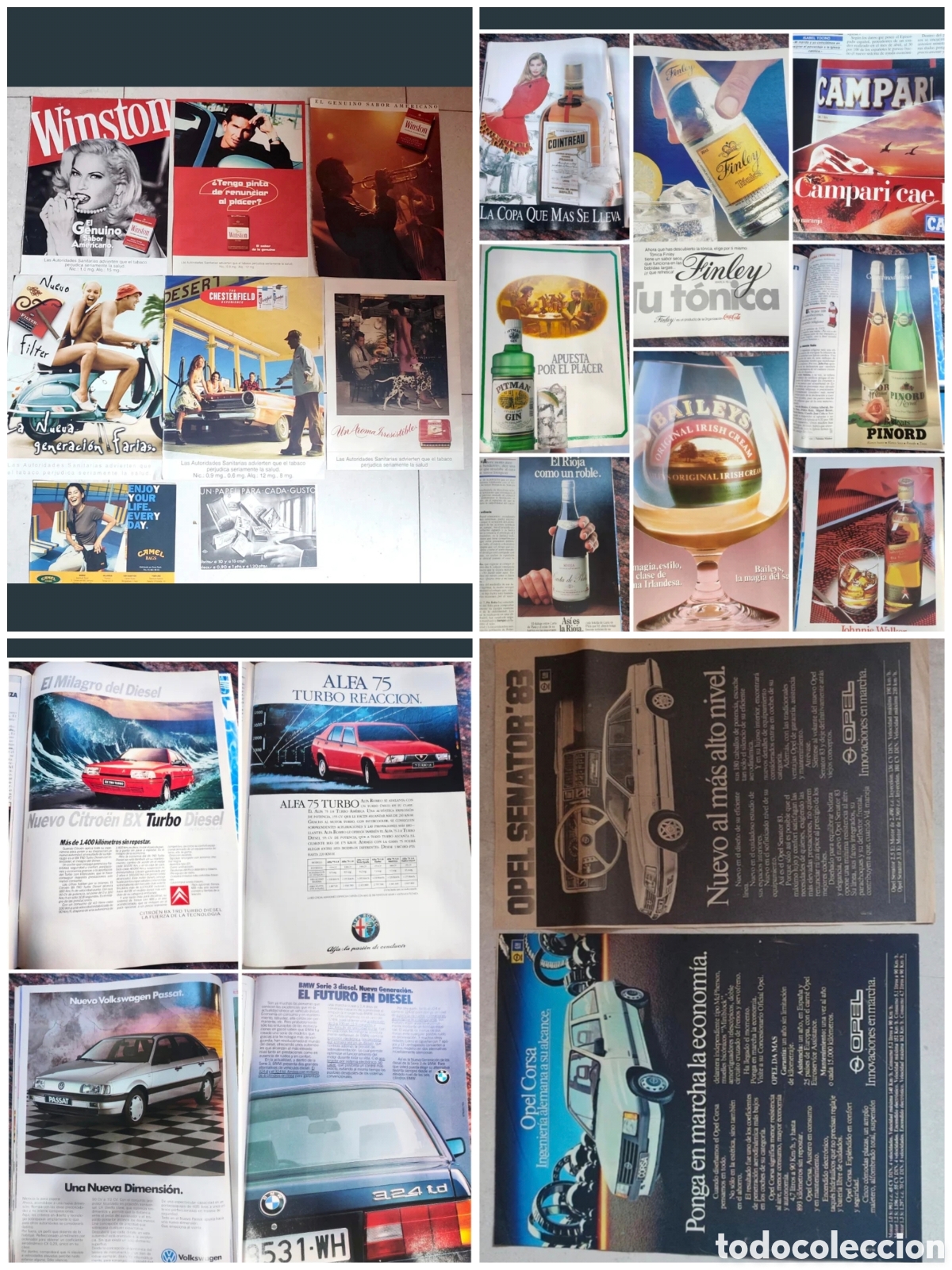 Cat&aacute;logos publicitarios: Lote publidad vintage. Coches, bebidas, tabaco