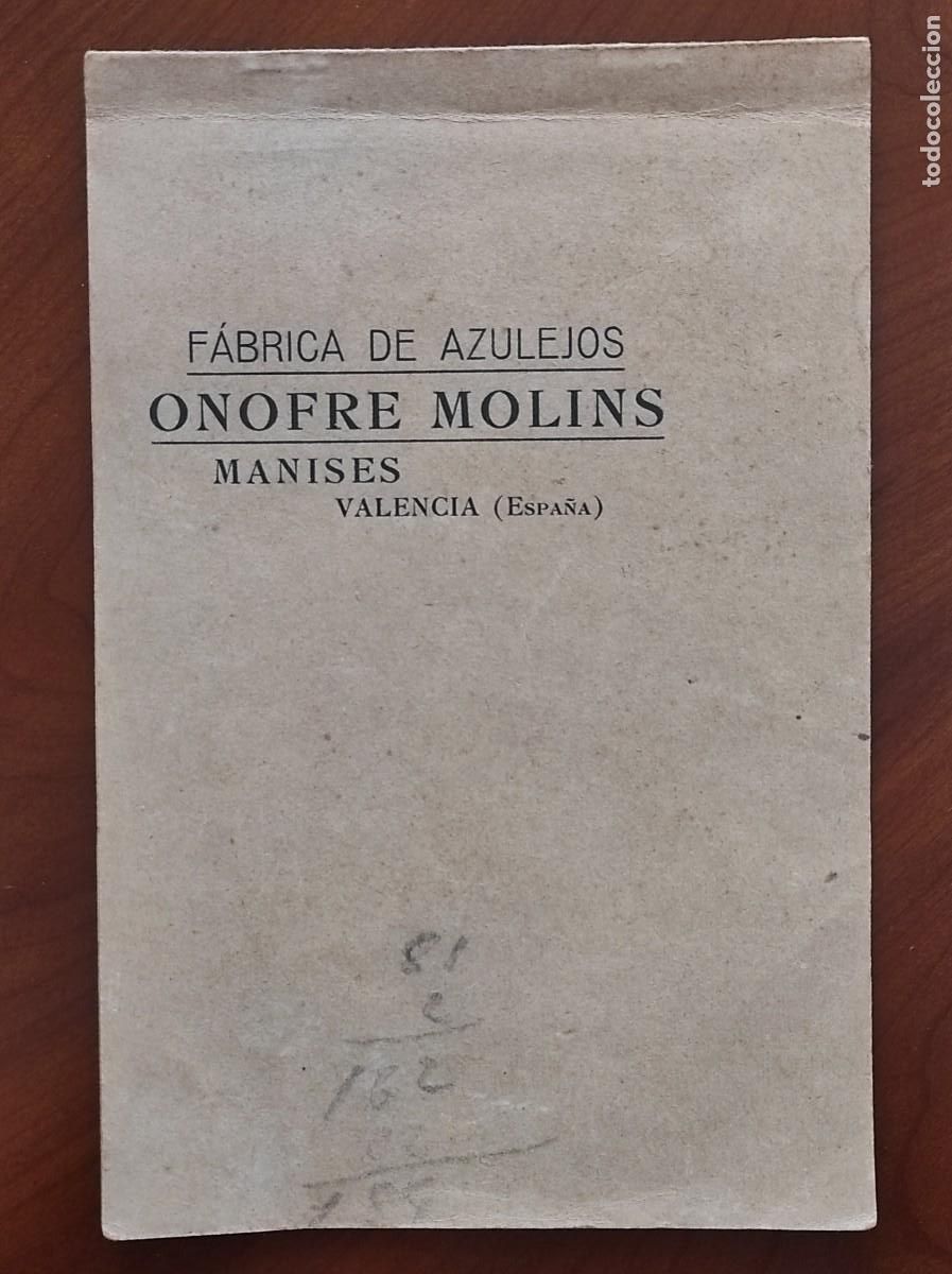 Cat&aacute;logos publicitarios: CAT&Aacute;LOGO F&Aacute;BRICA DE AZULEJOS ONOFRE MOLINS, MANISES (VALENCIA) - BUEN ESTADO