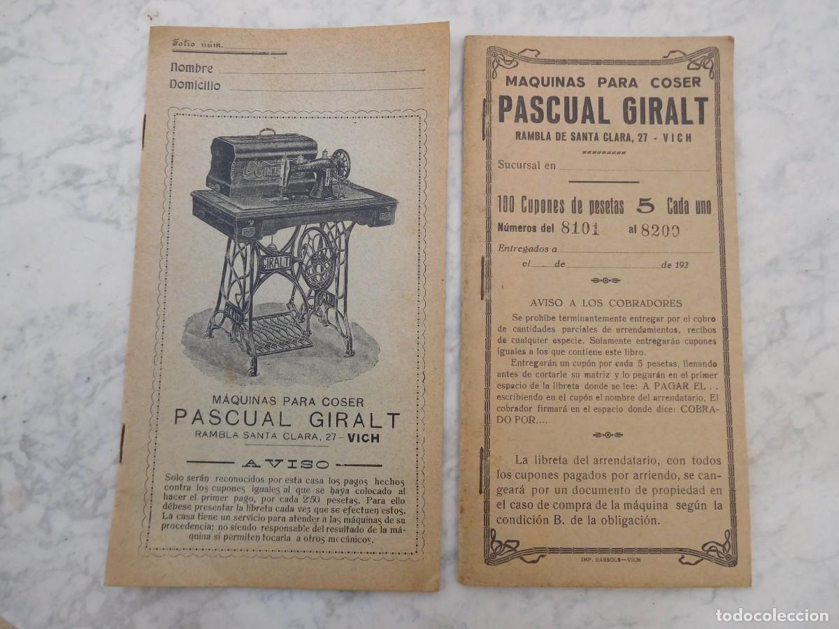 Cat&aacute;logos publicitarios: Libreto y cupones de maquinas de coser Pascual Giralt. Vic Barcleona
