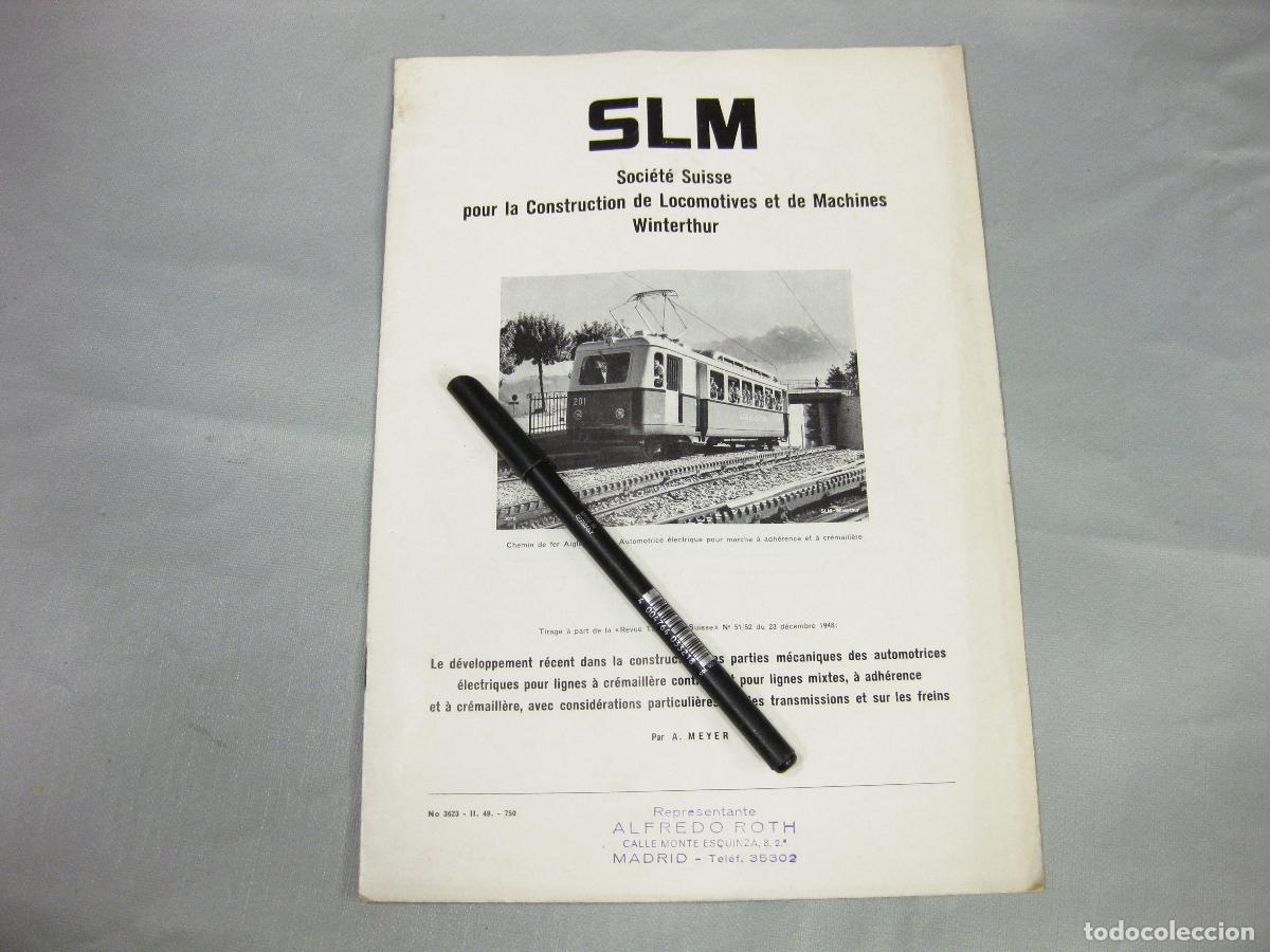 Cat&aacute;logos publicitarios: CAT&Aacute;LOGO DE LOCOMOTORAS O AUTOMOTORES SLM WINTERTHUR. 1948