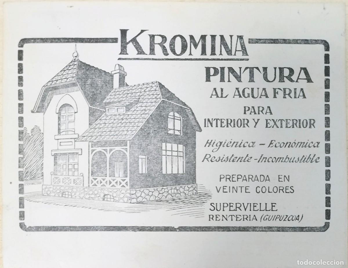 Cat&aacute;logos publicitarios: TARGETA PUBLICITARIA: KROMINA. PINTURA AL AGUA FRIA. RENTERIA (GUIPUZCOA)