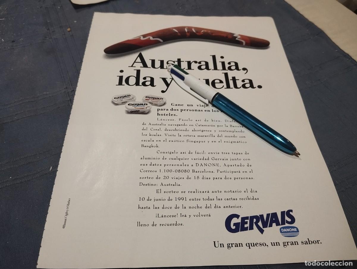 Cat&aacute;logos publicitarios: QUESO UNTAR GERVAIS DANONE ANUNCIO PUBLICIDAD REVISTA 1991 BONITO PARA ENMARCAR