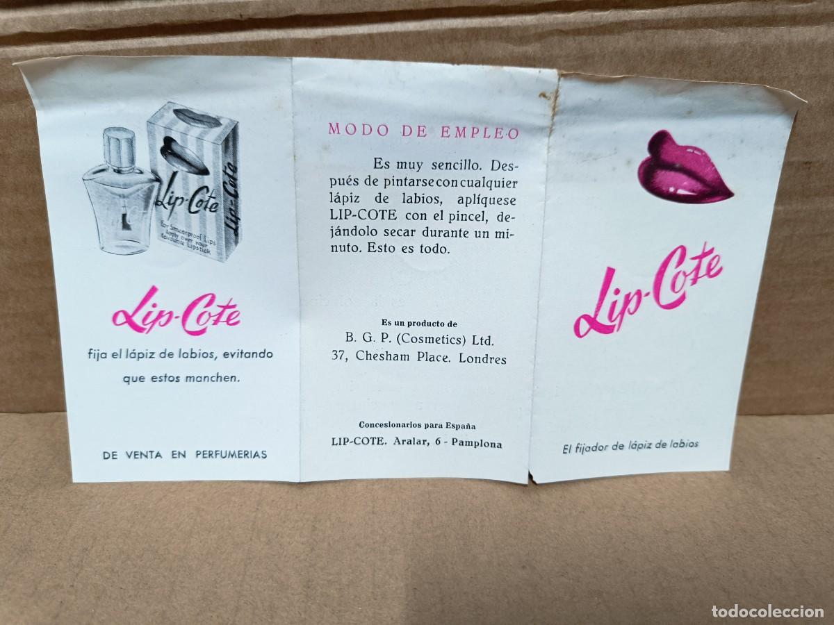 Cat&aacute;logos publicitarios: ANTIGUO FOLLETO DE PUBLICIDAD, LIP-COTE, PINTALABIOS, FIJADOR DE LAPIZ DE LABIOS -S1