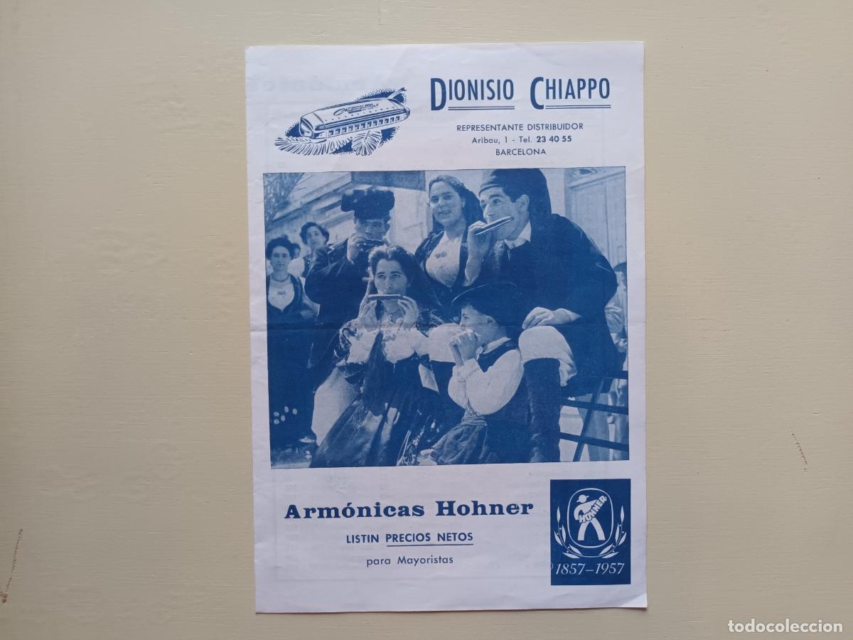 Cat&aacute;logos publicitarios: CAT&Aacute;LOGO DIONISIO CHIAPPO REPRESENTANTE ARMONICAS HOHNER. PRECIOS. 1857 1957. ACORDEONES. PIANOS.