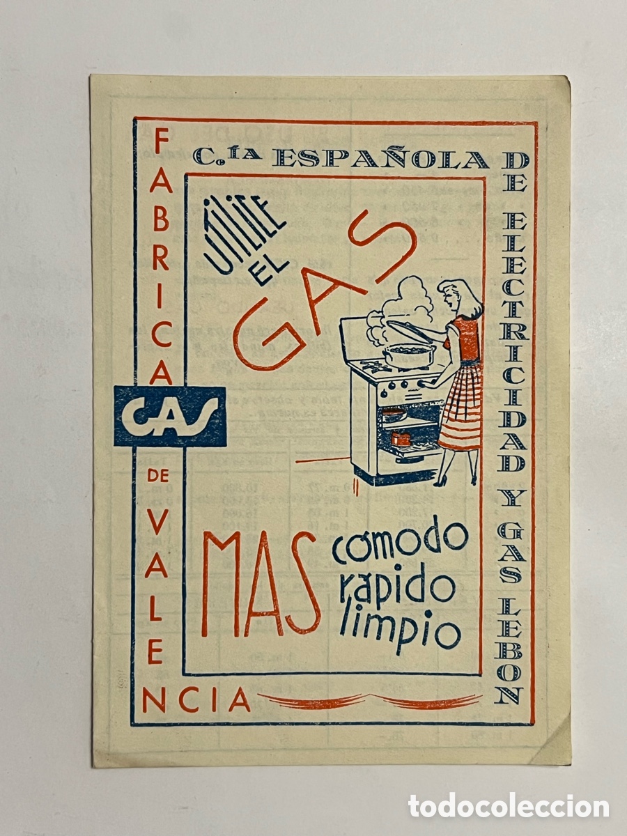 Cat&aacute;logos publicitarios: GAS LEBON, Valencia.. Hoja publicitaria.. Breves consejos para el hogar. Diptico (h.1950?)