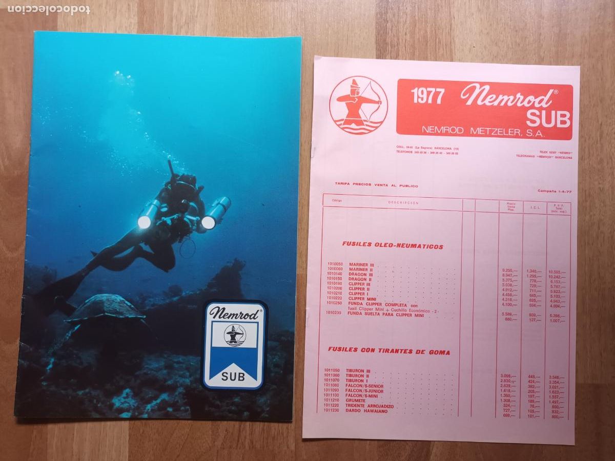 Cat&aacute;logos publicitarios: CATALOGO NEMROD. SUBMARINISMO 1977 FUSIL GAFAS ALETAS, INMERSION CUCHILLO RELOJ CAMARA SILURO ETC