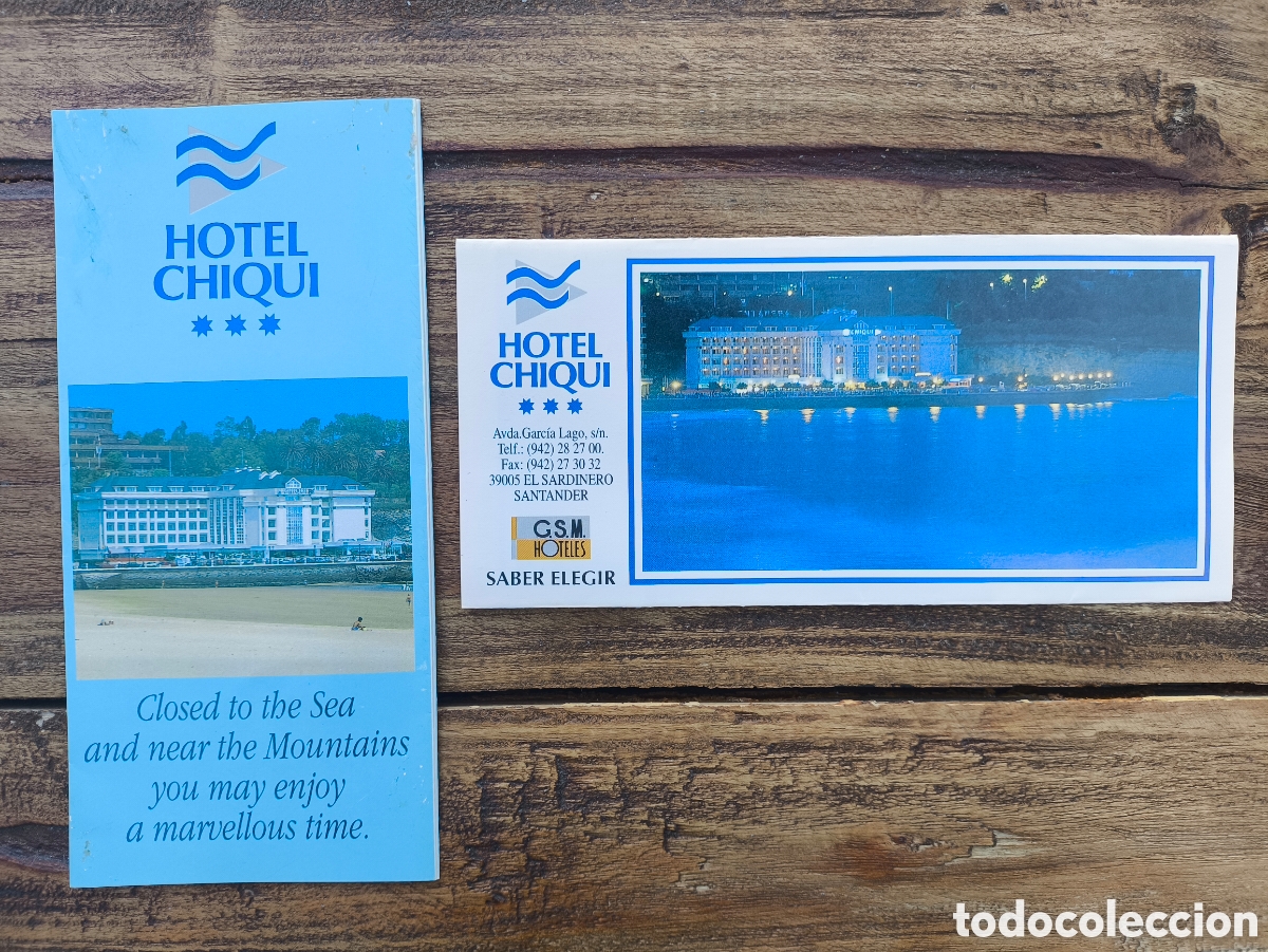 Cat&aacute;logos publicitarios: Lote folletos guia informaci&oacute;n publicidad servicios Hotel Chiqui El Sardinero Santander