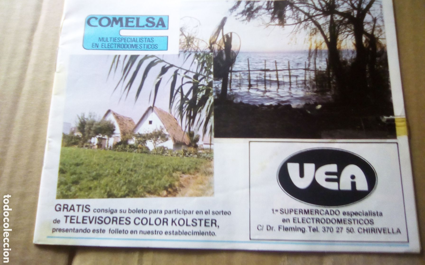 Cat&aacute;logos publicitarios: Folleto publicitario Comelsa. Multiespecialistas en electrodom&eacute;sticos en Chirivella, Valencia. 80s.