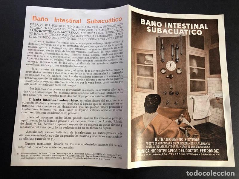 Cat&aacute;logos publicitarios: FOLLETO / BA&Ntilde;O INTESTINAL SUBACUATICO / CLINICA HIDROTER&Aacute;PICA DEL DR. FERRANDIZ / BARCELONA