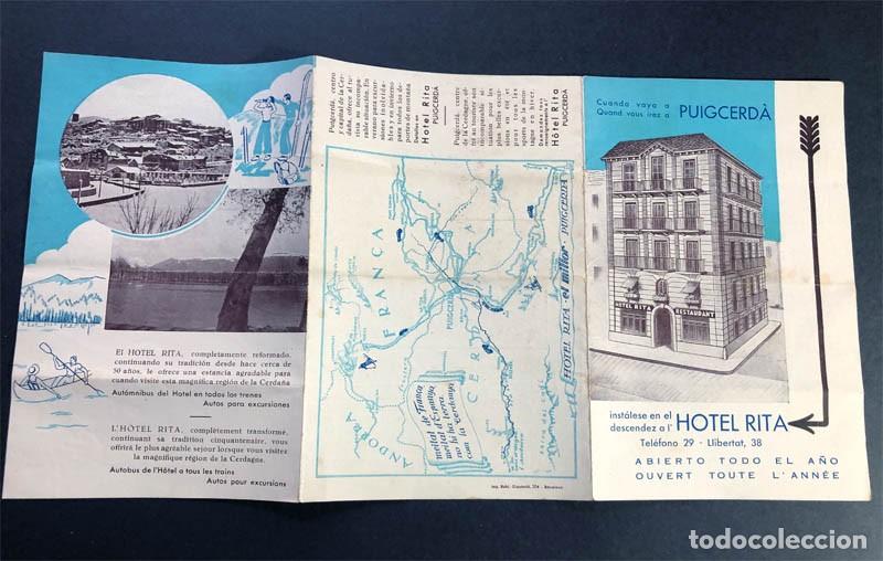Cat&aacute;logos publicitarios: ANTIGUO FOLLETO / PUIGCERD&Aacute; - HOTEL RITA / GIRONA / CATALUNYA / DESPLEGABLE
