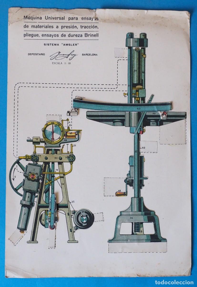 Cat&aacute;logos publicitarios: ANTIGUO FOLLETO EN 2D: MAQUINA UNIVERSAL PARA ENSAYOS: SISTEMA &rdquo;AMSLER&rdquo;. BARCELONA