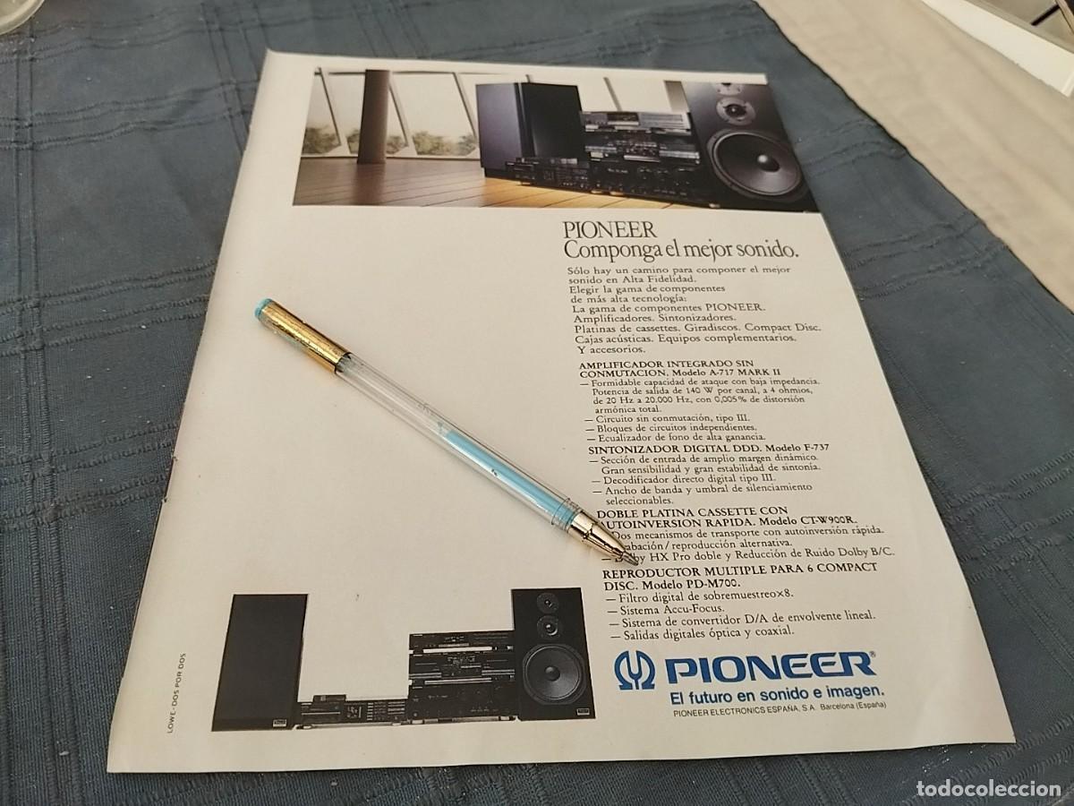 Cat&aacute;logos publicitarios: PIONNER CADENA DE M&Uacute;SICA ANUNCIO PUBLICIDAD REVISTA 1988 BONITO PARA ENMARCAR