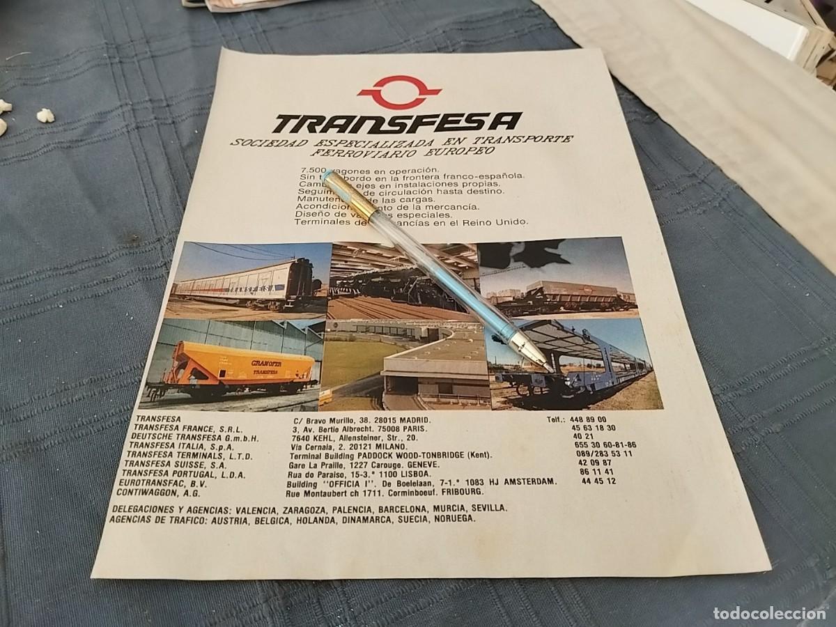 Cat&aacute;logos publicitarios: TRANSFESA TRANSPORTE FERROVIARIO ANUNCIO PUBLICIDAD REVISTA 1988 BONITO PARA ENMARCAR