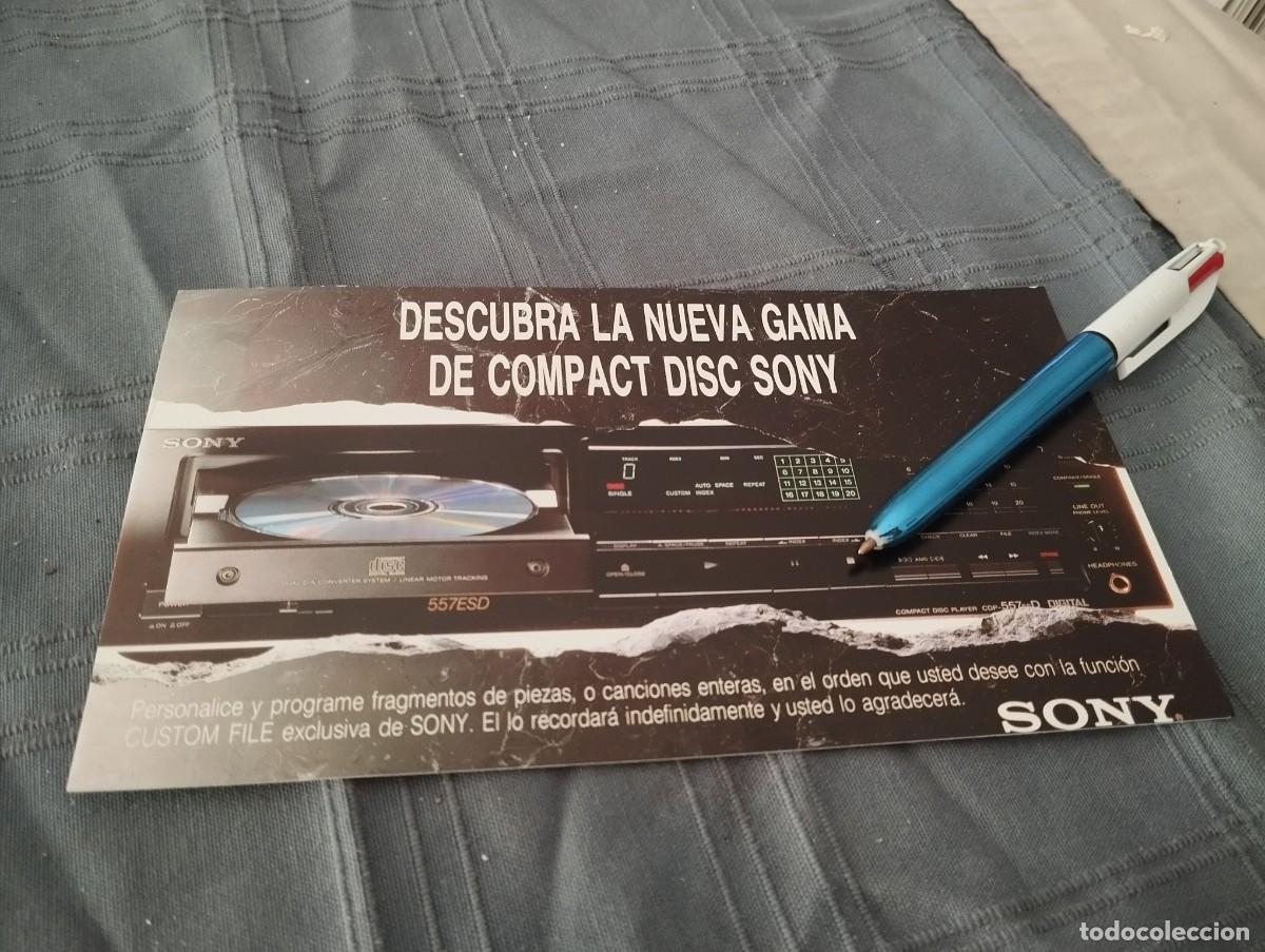 Cat&aacute;logos publicitarios: COMPACT DISC SONY REVERSO PLUMA ESTILOGR&Aacute;FICA Y BOL&Iacute;GRAFO ANTIGUO ANUNCIO PUBLICIDAD REVISTA
