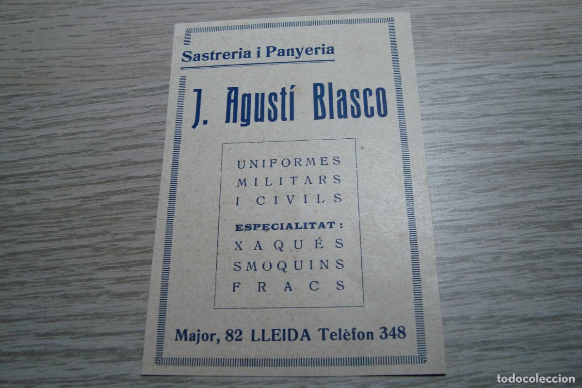 Cat&aacute;logos publicitarios: ANTIGUA PUBLICIDAD SASTRERIA J. AGUSTI BLASCO. UNIFORMES MILITARES LLEIDA.