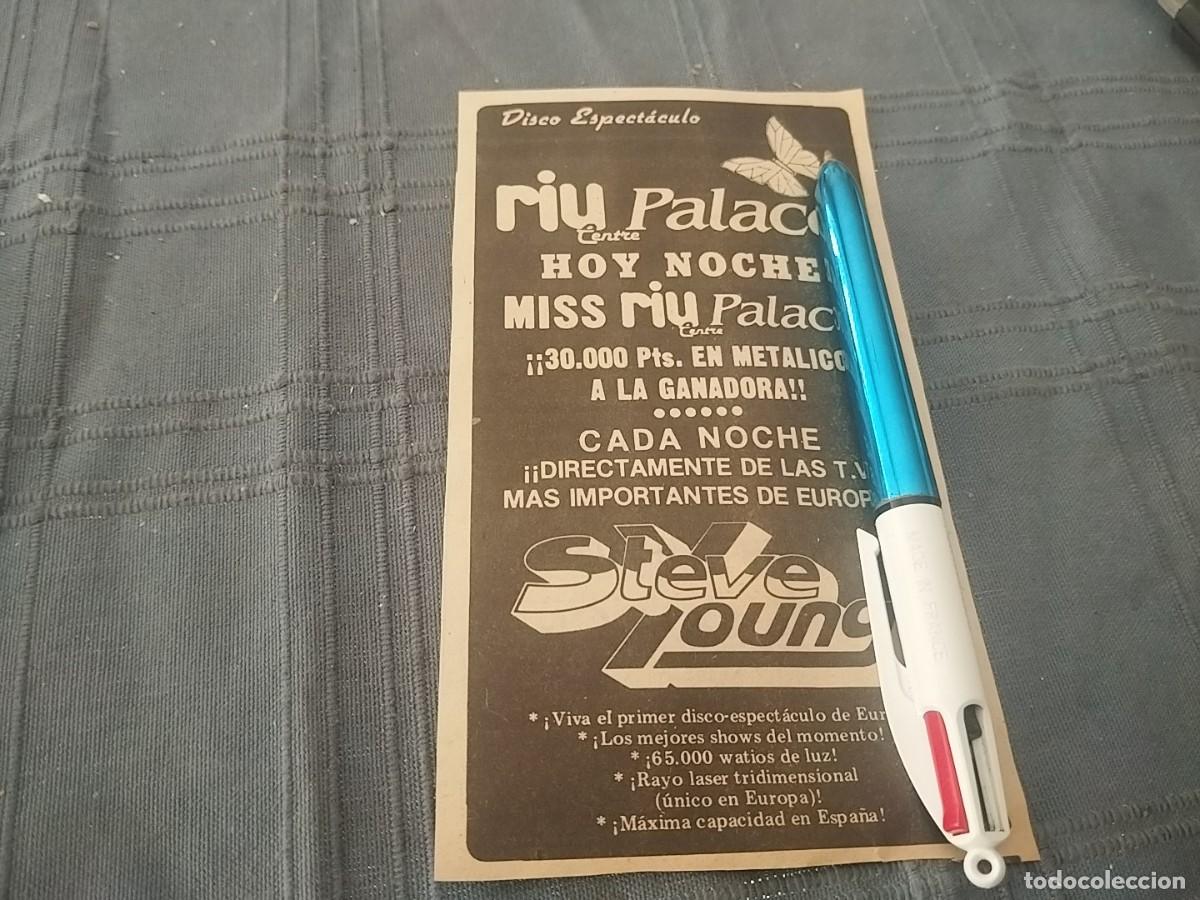 Cat&aacute;logos publicitarios: DISCOTECA RIU PALACE PALMA DE MALLORCA / MISS RIU PALACE / STEVE YOUNG 1987