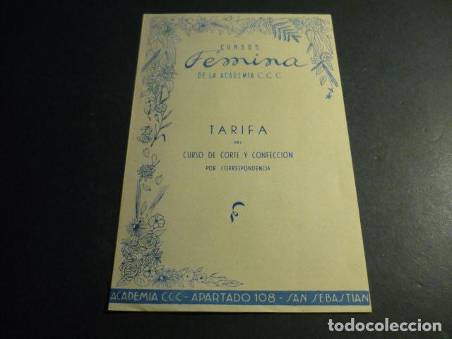 Cat&aacute;logos publicitarios: CURSOS FEMINA ACADEMIA CCC CORTE CONFECCION TARIFAS A&Ntilde;OS 50