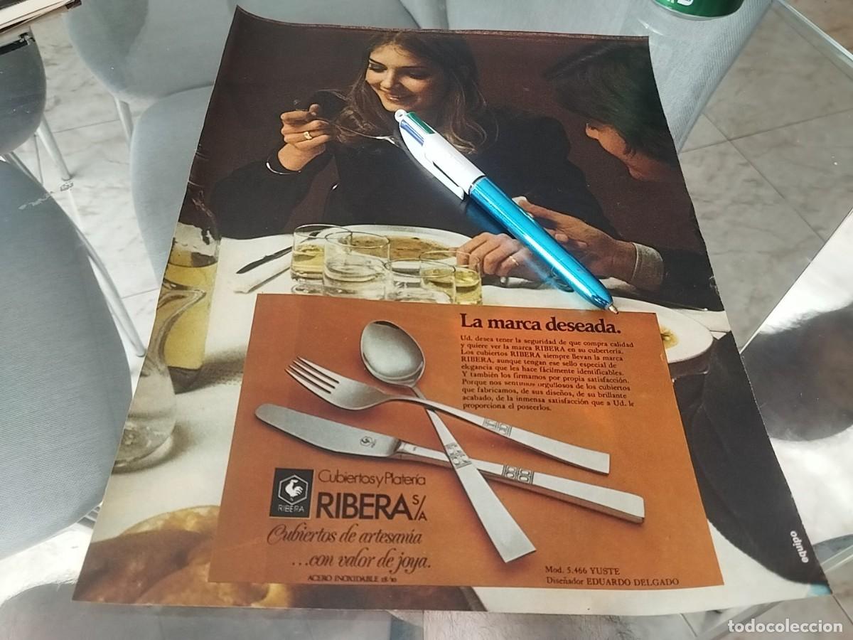 Cat&aacute;logos publicitarios: CUBERTERIA Y PLATERIA RIBERA ANUNCIO PUBLICIDAD REVISTA 1975 BONITO PARA ENMARCAR