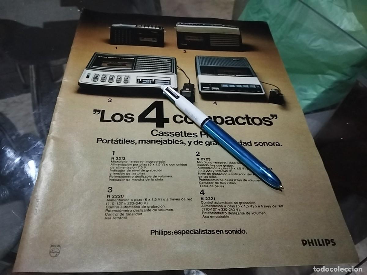 Cat&aacute;logos publicitarios: COMPACTOS PHILIPS REVERSO RENFE ANUNCIO PUBLICIDAD REVISTA 1975 BONITO PARA ENMARCAR