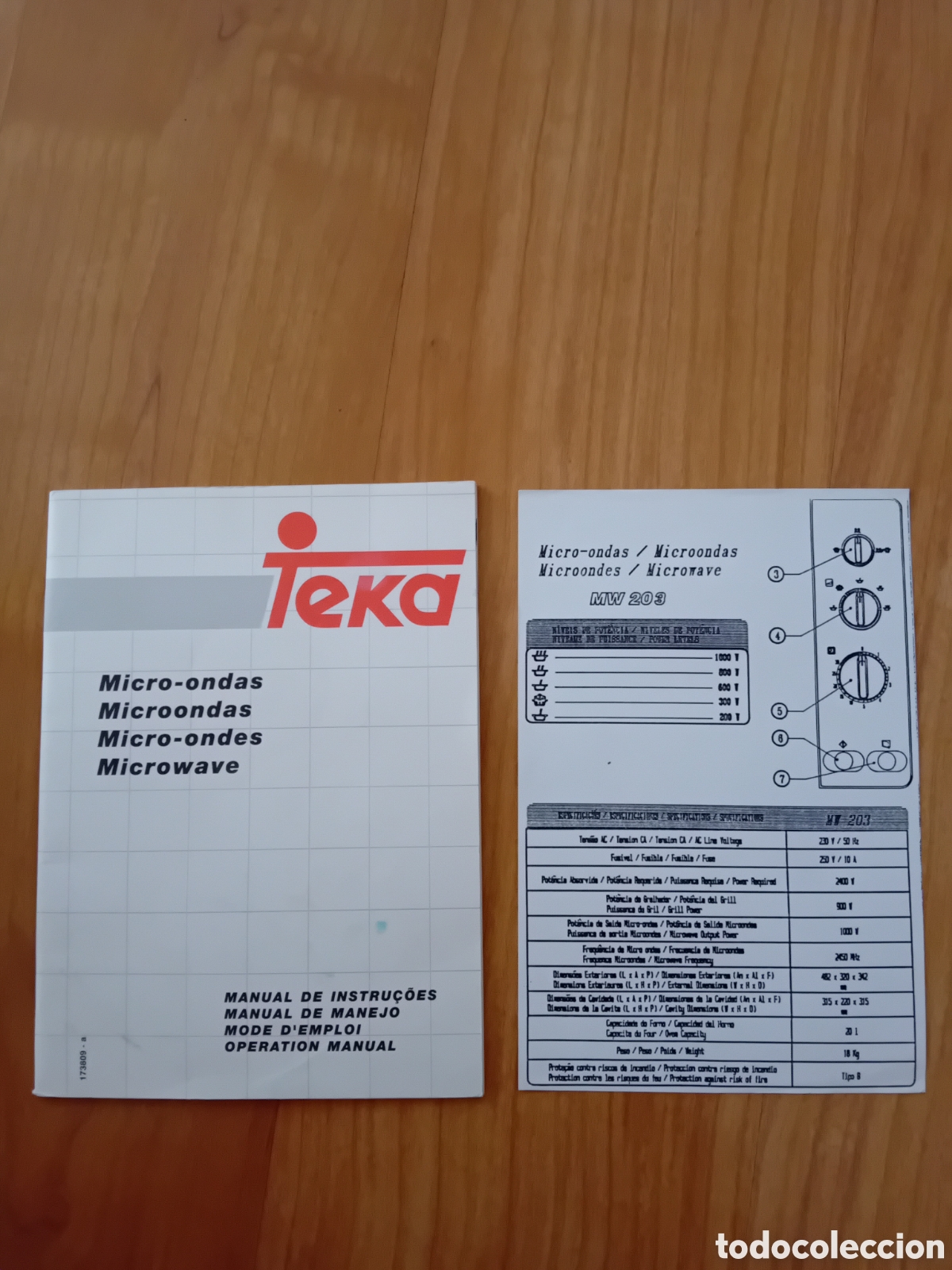 Cat&aacute;logos publicitarios: MANUAL DE INSTRUCCIONES MICROONDAS TEKA. A&Ntilde;OS 90