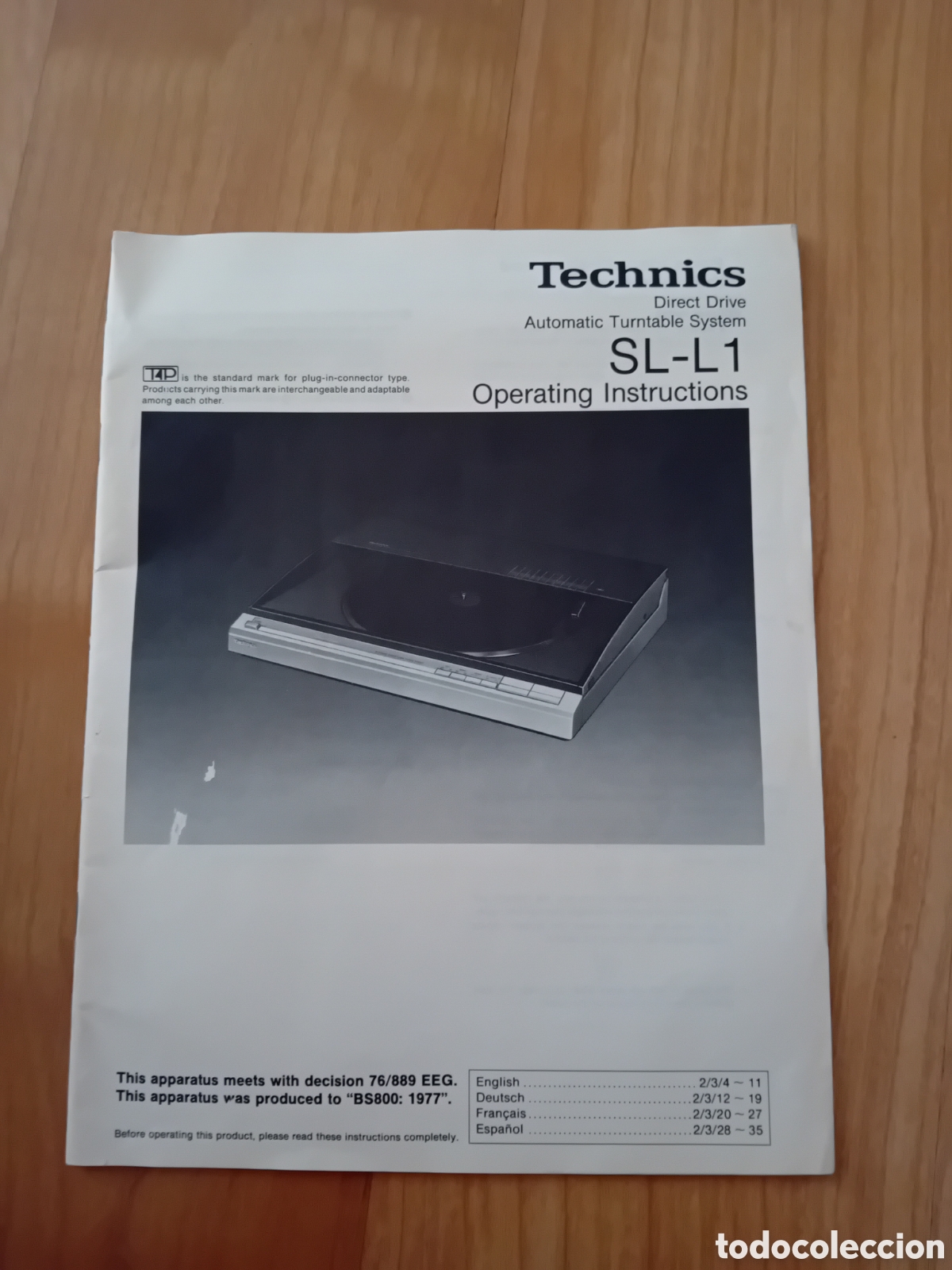 Cat&aacute;logos publicitarios: MANUAL DE INSTRUCCIONES TOCADISCOS TECHNICS SL-L1. A&Ntilde;OS 80