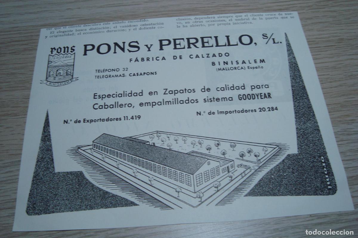 Cat&aacute;logos publicitarios: ANTIGUA PUBLICIDAD CALZADOS PONS PERELLO BENISALEM MALLORCA - GUILLERMO NICOLAU PUMA ALARO. CAIROLS