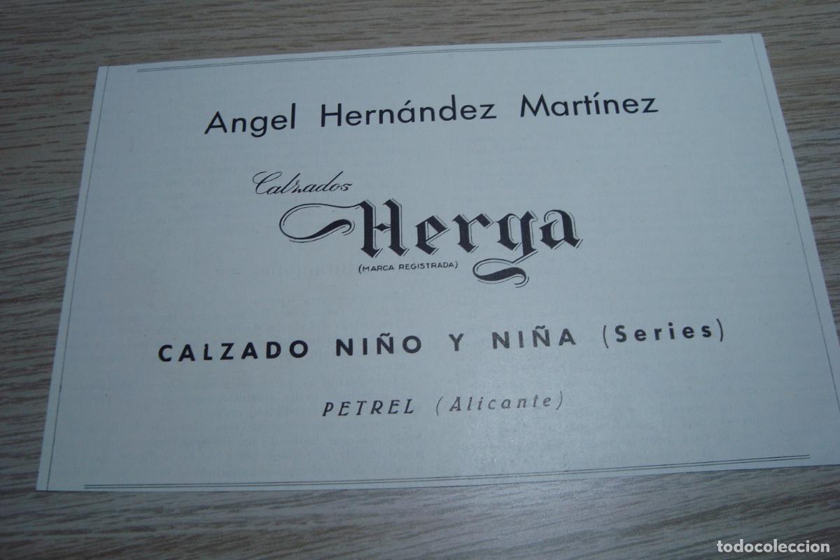 Cat&aacute;logos publicitarios: ANTIGUA PUBLICIDAD CALZADOS HERGA. ANGEL HERNANDEZ MARTINEZ. PETREL ALICANTE 1958.