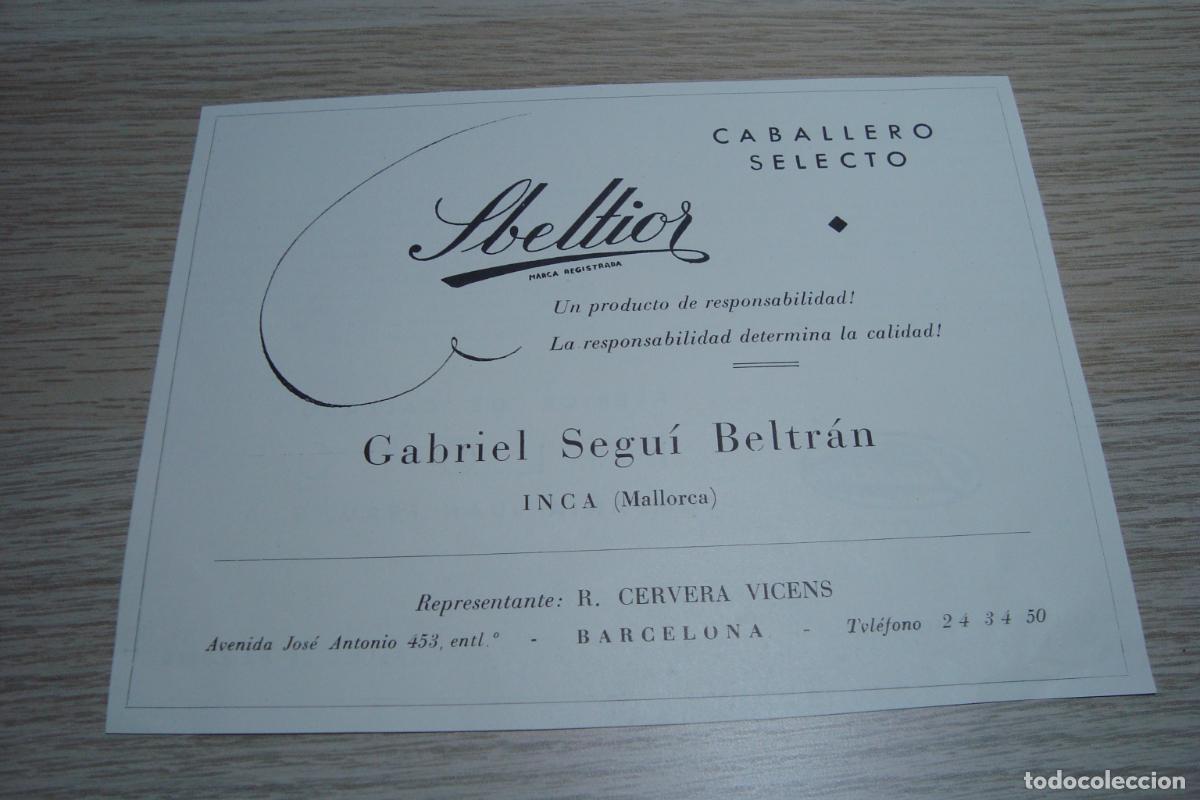 Cat&aacute;logos publicitarios: ANTIGUA PUBLICIDAD CALZADOS IBELTIO. GABRIEL SEGUI BELTRAN. INCA MALLORCA 1958.