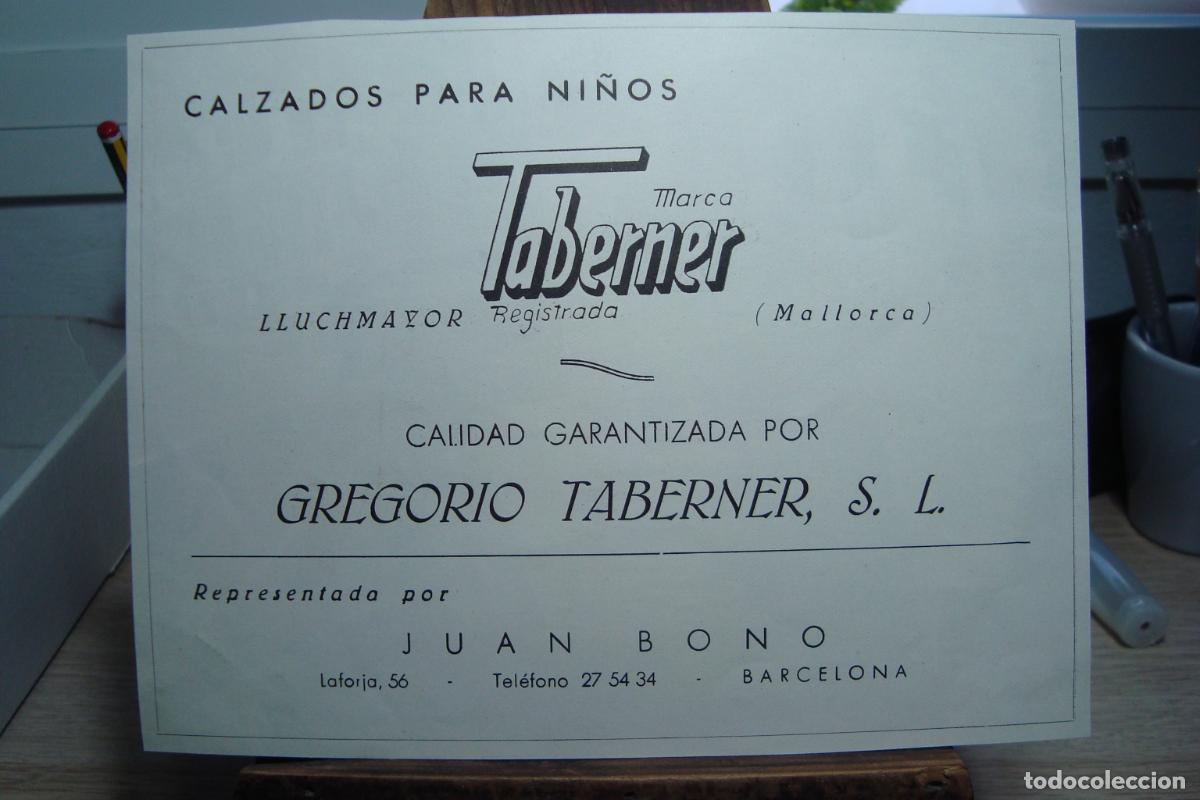 Cat&aacute;logos publicitarios: ANTIGUA PUBLICIDAD CALZADOS GREGORIO TABERNER S.L LLUCHMAYOR MALLORCA 1958