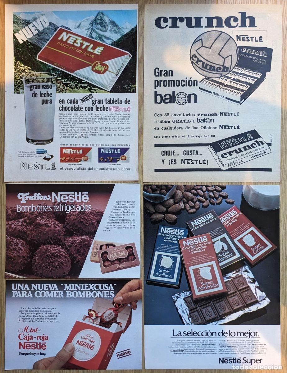 Cat&aacute;logos publicitarios: NESTLE 5x Anuncios 1960s/1980s Spain Promo Adverts Ads Publicidad Chocolate Bombones