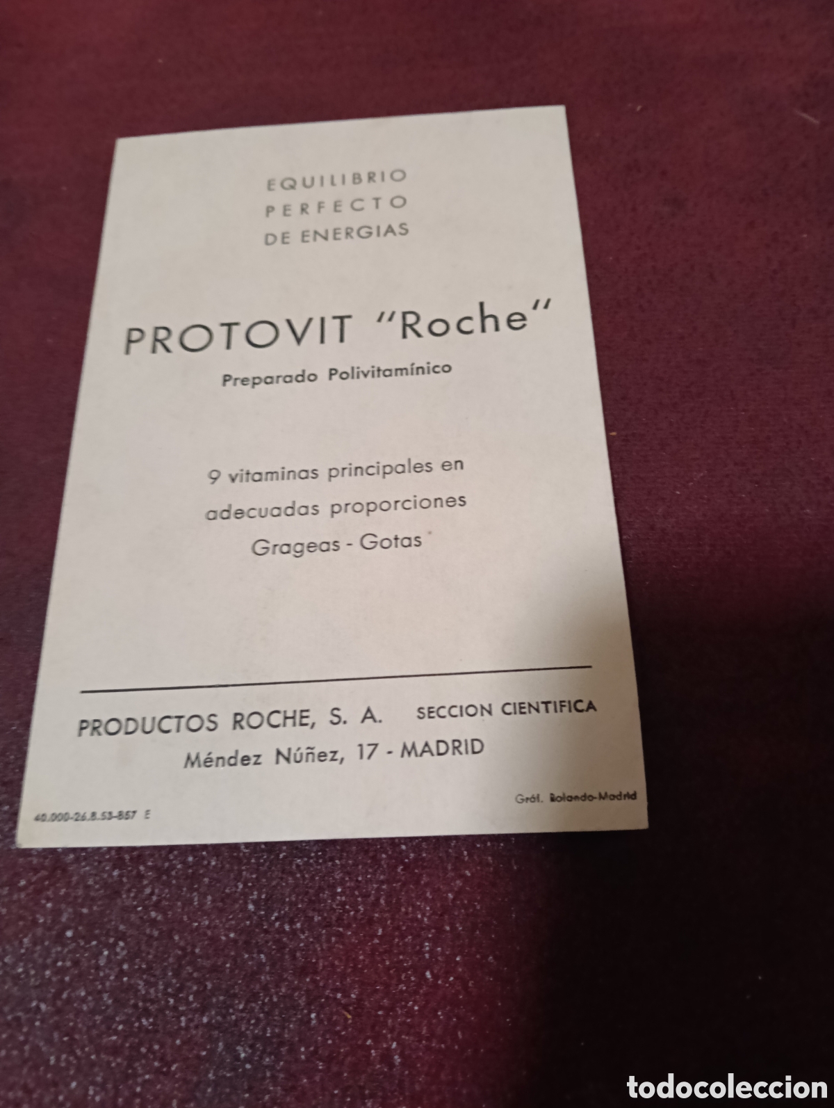 Cat&aacute;logos publicitarios: Folleto publicitario protovit Roche