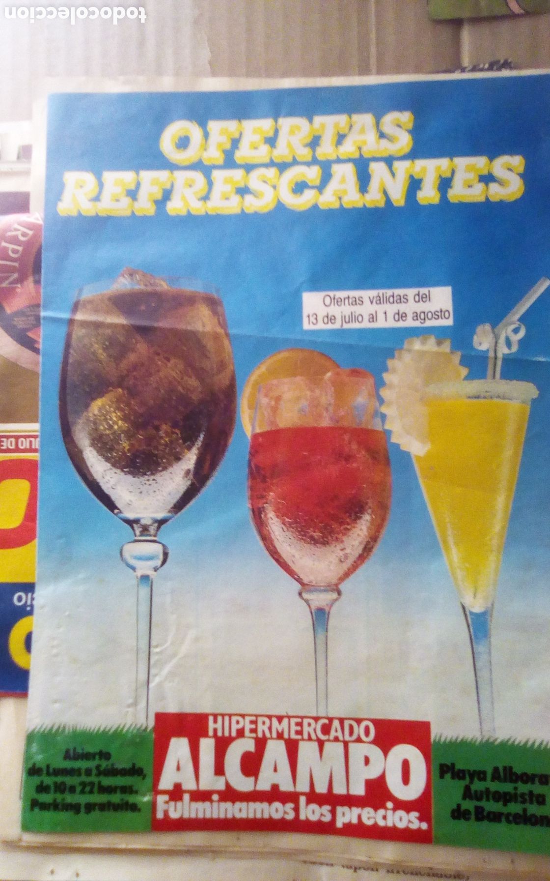 Cat&aacute;logos publicitarios: Folleto publicitario hipermercado Alcampo. A&ntilde;os 90s. Son 4 p&aacute;ginas.