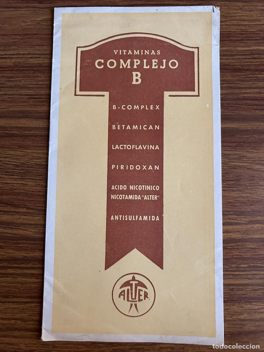 Cat&aacute;logos publicitarios: CAT&Aacute;LOGO PUBLICITARIO VITAMINAS DEL COMPLEJO B - ALTER - c. 1946