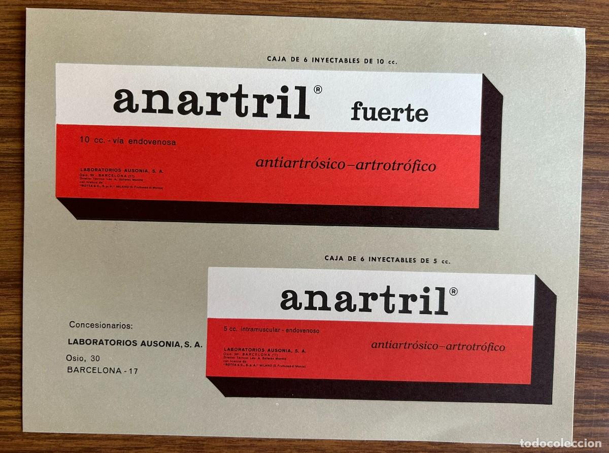 Cat&aacute;logos publicitarios: HOJA PUBLICITARIA INYECTABLES ANARTRIL - LABORATORIOS AUSONIA - A&Ntilde;O 1966