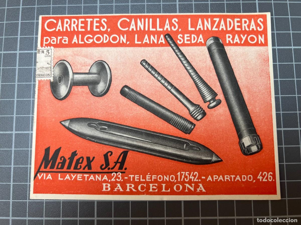 Cat&aacute;logos publicitarios: Barcelona. Matex S.A. Carretes, Canillas, Lanzaderas para Algod&oacute;n, Lana, Seda, Ray&oacute;n. tc1438