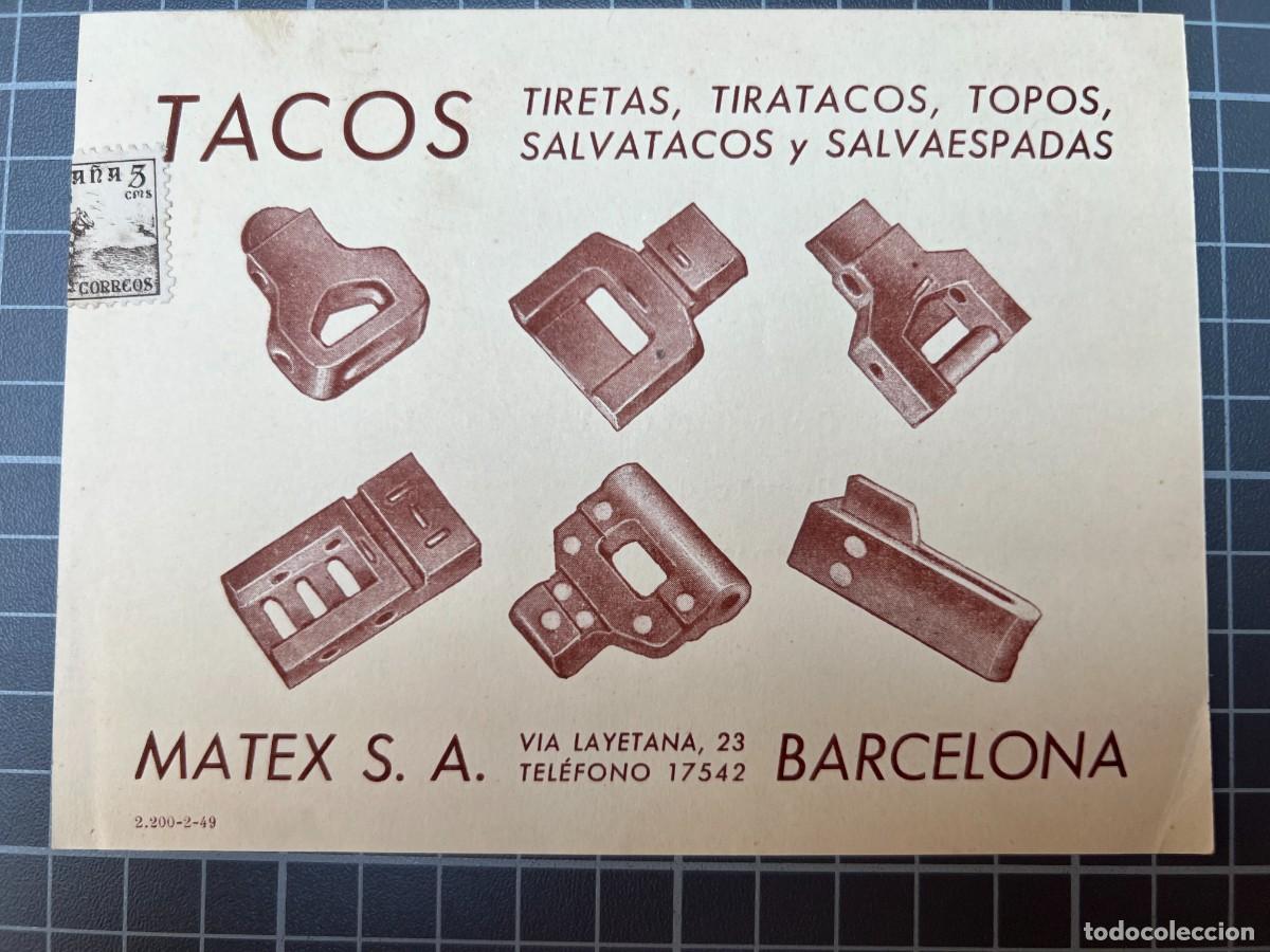Cat&aacute;logos publicitarios: Barcelona. Matex S.A. Tacos. Tiretas, Tiratacos, Topos, Salvatacos y Salvaespadas. tc1443