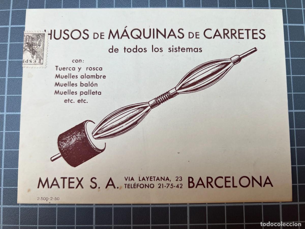 Cat&aacute;logos publicitarios: Barcelona. Matex S.A. Husos de M&aacute;quinas de Carretes. tc1444
