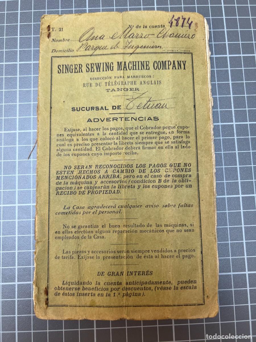 Cat&aacute;logos publicitarios: Barcelona. SINGER Sewing Machine Company direcci&oacute;n a Marruecos, T&aacute;nger. tc1485