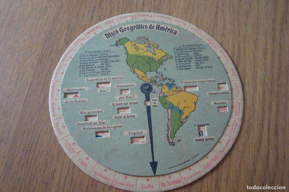 Cat&aacute;logos publicitarios: ANTIGUO DISCO GEOGRAFICO TROQUELADO AMERICA. PUBLICIDAD CAFE MIS NIETOS. PRINCIPIOS DEL XX