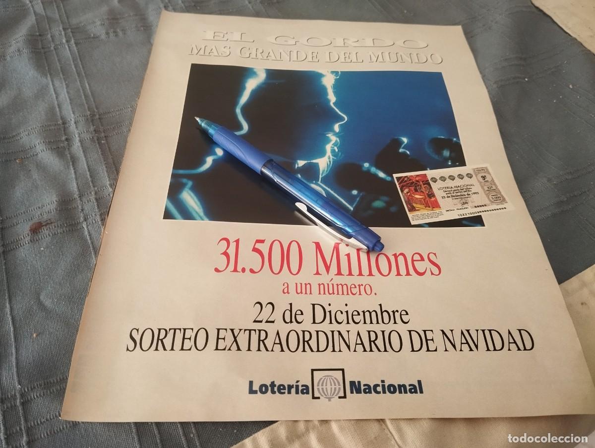 Cat&aacute;logos publicitarios: LOTER&Iacute;A NACIONAL SORTEO EXTRAORDINARIO NAVIDAD ANUNCIO PUBLICIDAD REVISTA 1992 BONITO PARA ENMARCAR