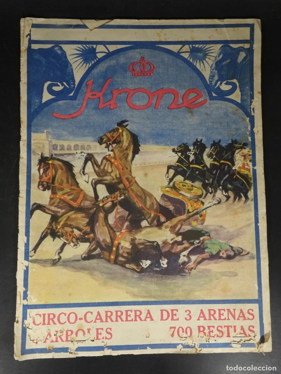 Cat&aacute;logos publicit&aacute;rios: ANTIGUA PUBLICACI&Oacute;N PUBLICIDAD CIRCO KRONE, CON PROGRAMA DE MANO , MUY ILUSTRADO, VER FOTOS