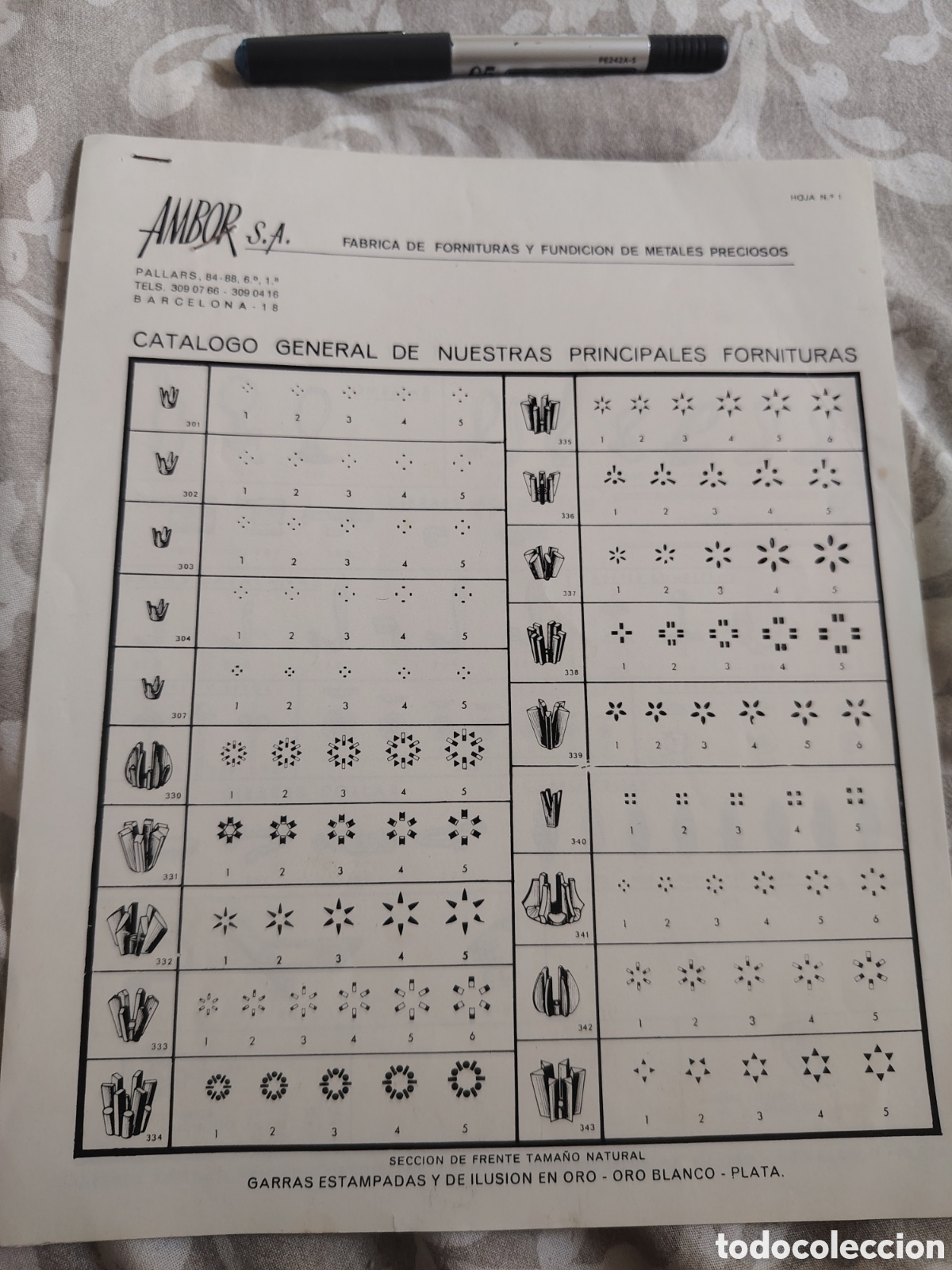 Cat&aacute;logos publicitarios: Cat&aacute;logo fornituras Ambor. Barcelona. Catalunya